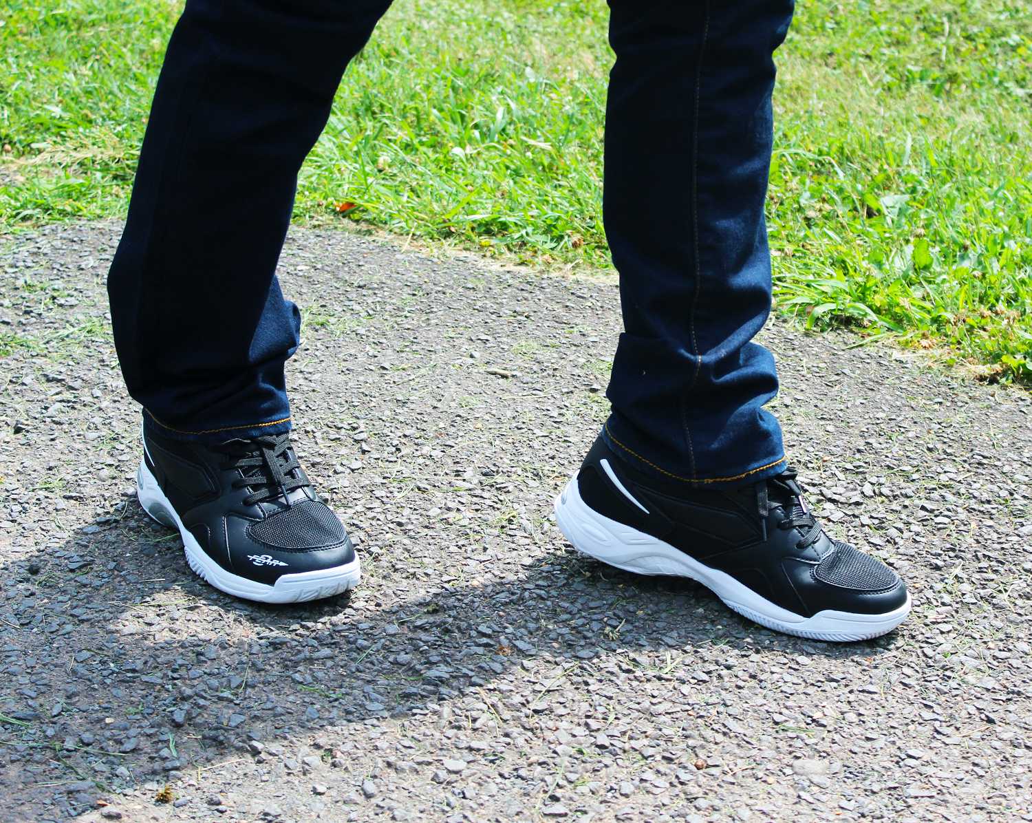 Men's High Arch Firm Support All-In-One Black Walking Shoes, Comfort & Performance Style - Image 3