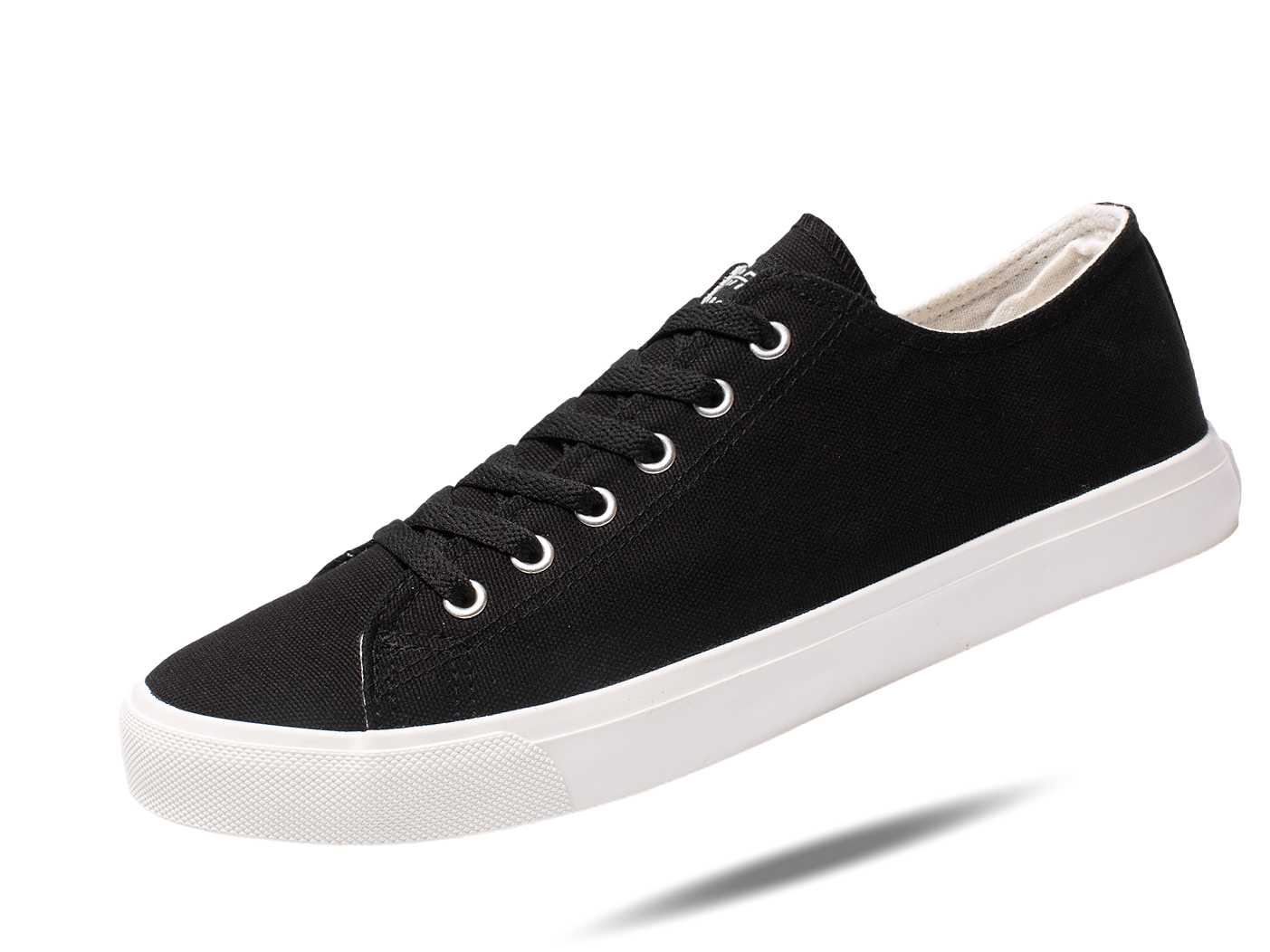 Retro Black/White Canvas Sneakers Unisex Size - Cushioned Insole - Image 4