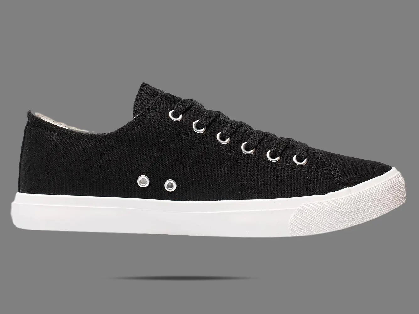 Retro Black/White Canvas Sneakers Unisex Size - Cushioned Insole - Image 5