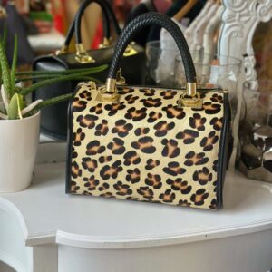 Animal Print Italian Leather Handbag