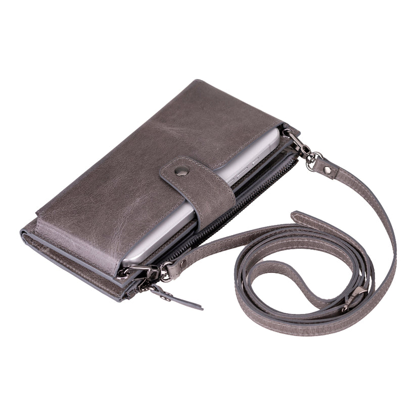 Kaycee Leather Women's Cell Phone Wallet with Strap - Image 13