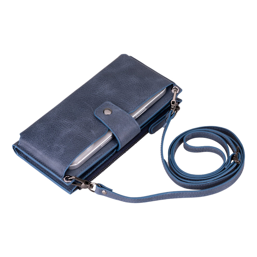 Kaycee Leather Women's Cell Phone Wallet with Strap - Image 12
