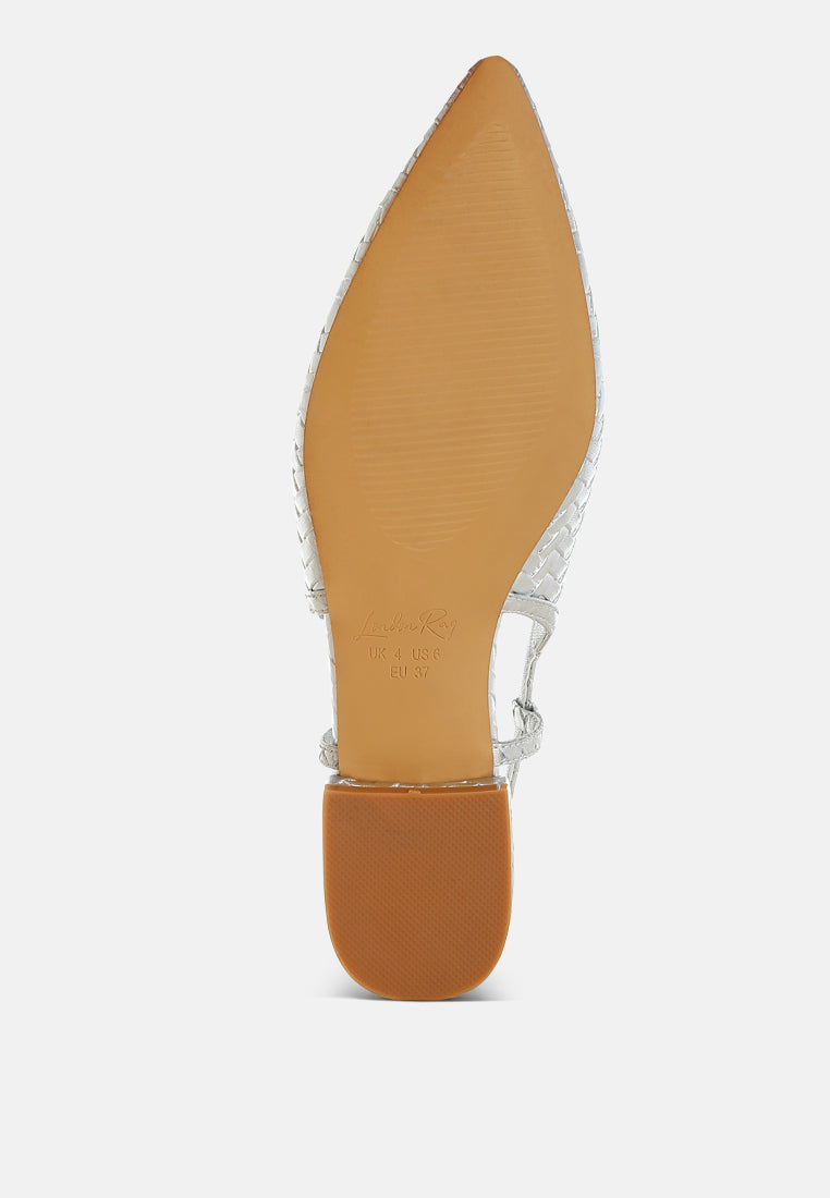 Kurina Metallic Woven Slingback Sandals - Image 5