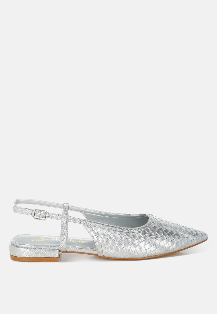 Kurina Metallic Woven Slingback Sandals - Image 7