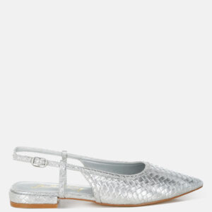 Kurina Metallic Woven Slingback Sandals