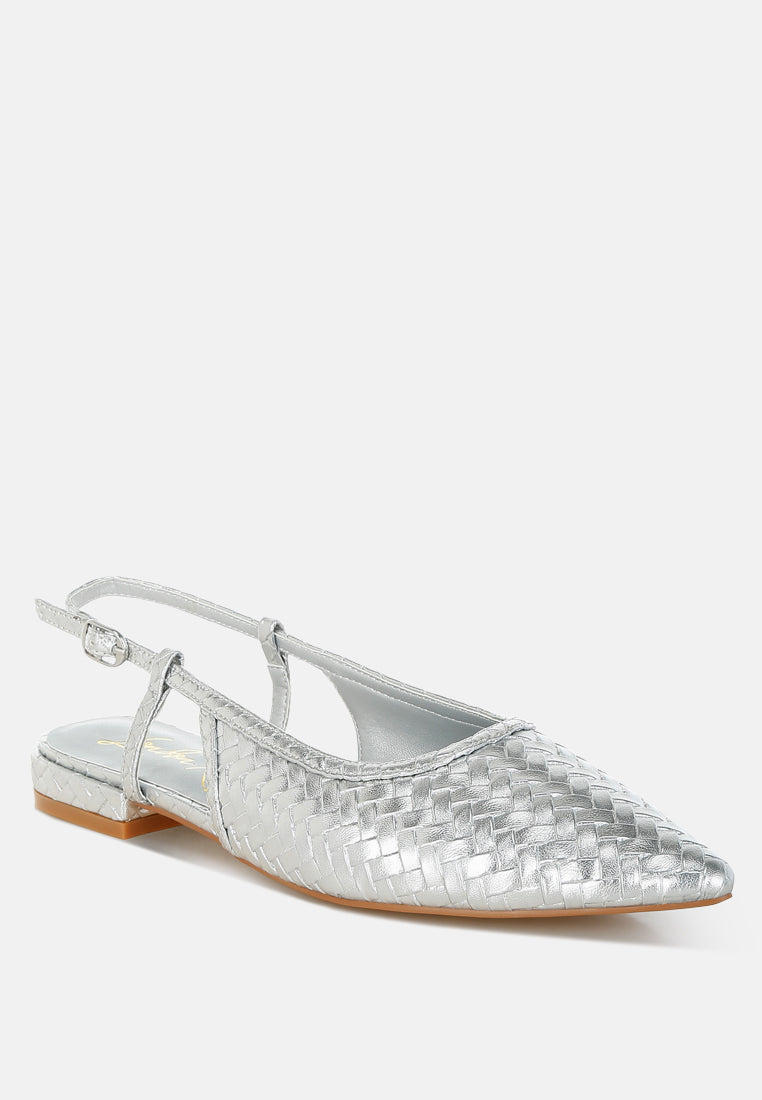 Kurina Metallic Woven Slingback Sandals - Image 2