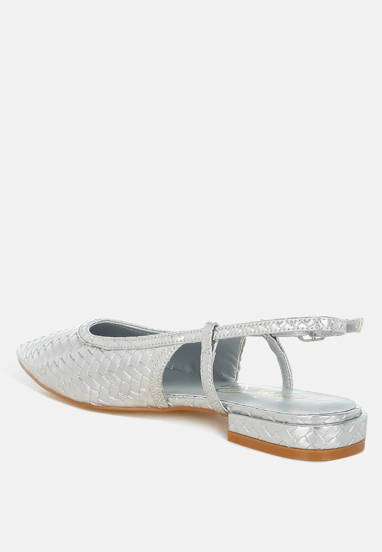 Kurina Metallic Woven Slingback Sandals - Image 3