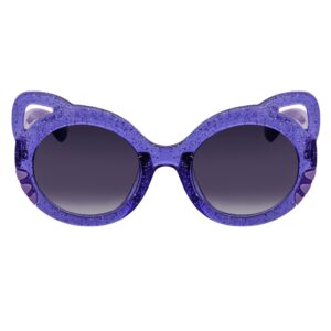 GLITTER CAT - Kids Small Round Glitter Cat Eye Sunglasses Purple Lavender