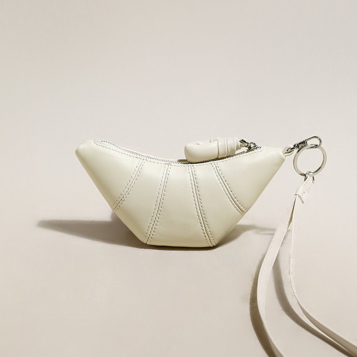 Croissant Mini Pouch Bag Charm – Vegan Leather Wristlet Coin Purse & Bag Accessory - Image 8