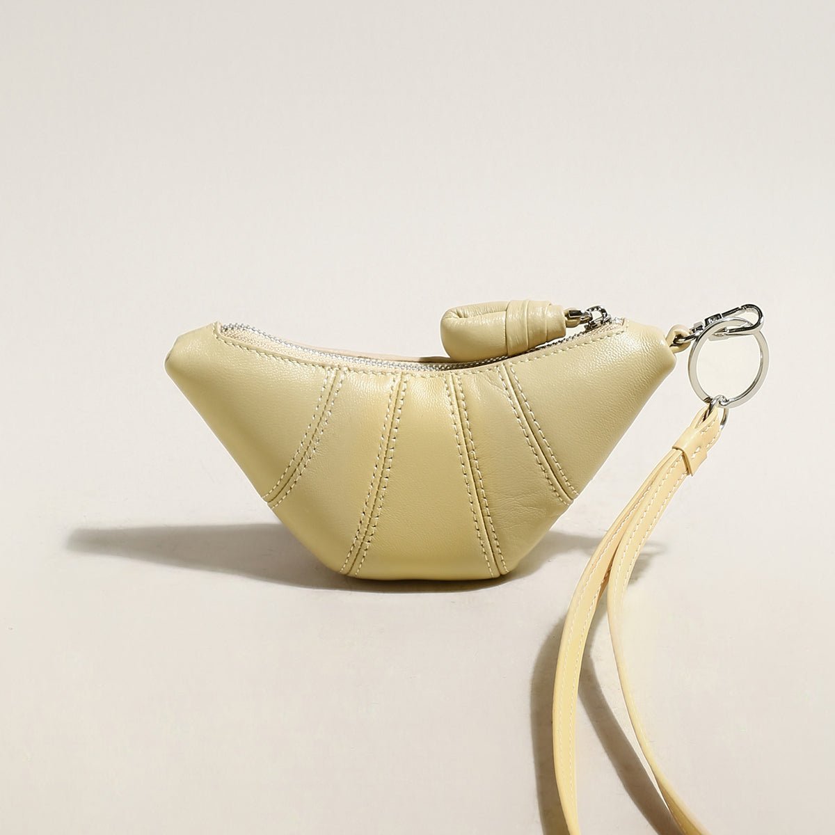 Croissant Mini Pouch Bag Charm – Vegan Leather Wristlet Coin Purse & Bag Accessory - Image 10