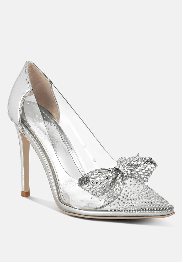 Erika Rhinestone Clear Pumps - Image 3