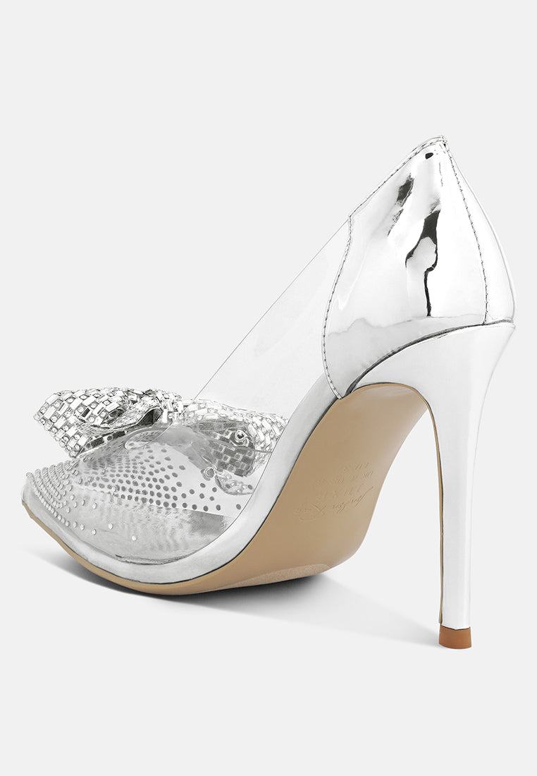 Erika Rhinestone Clear Pumps - Image 4
