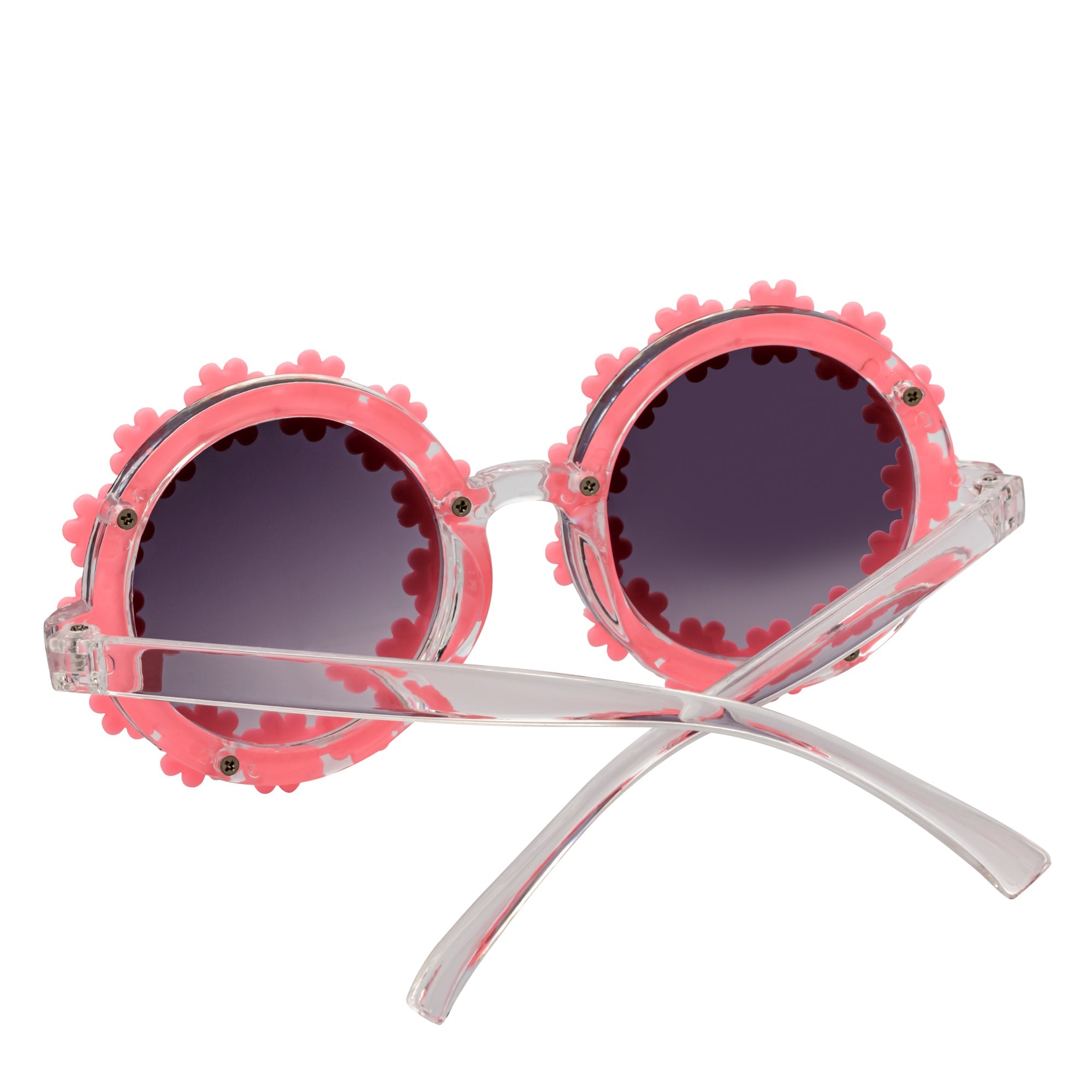 FLOWER LEI - Kids Small Round Flower Sunglasses Pink Lavender - Image 5