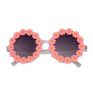 FLOWER LEI - Kids Small Round Flower Sunglasses Pink Lavender
