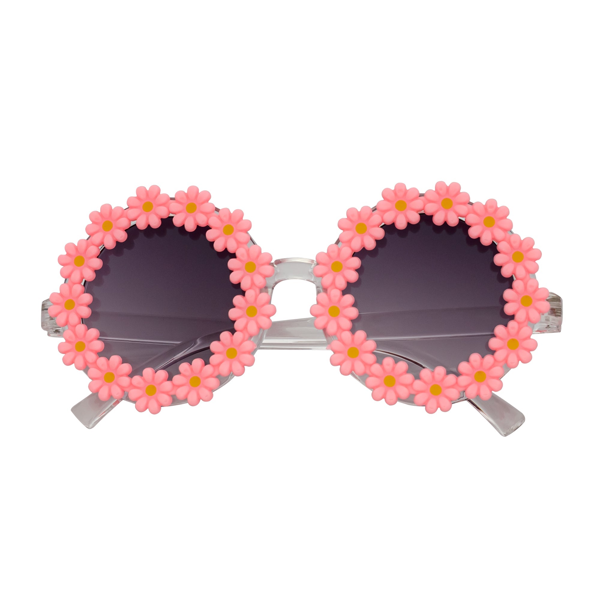 FLOWER LEI - Kids Small Round Flower Sunglasses Pink Lavender
