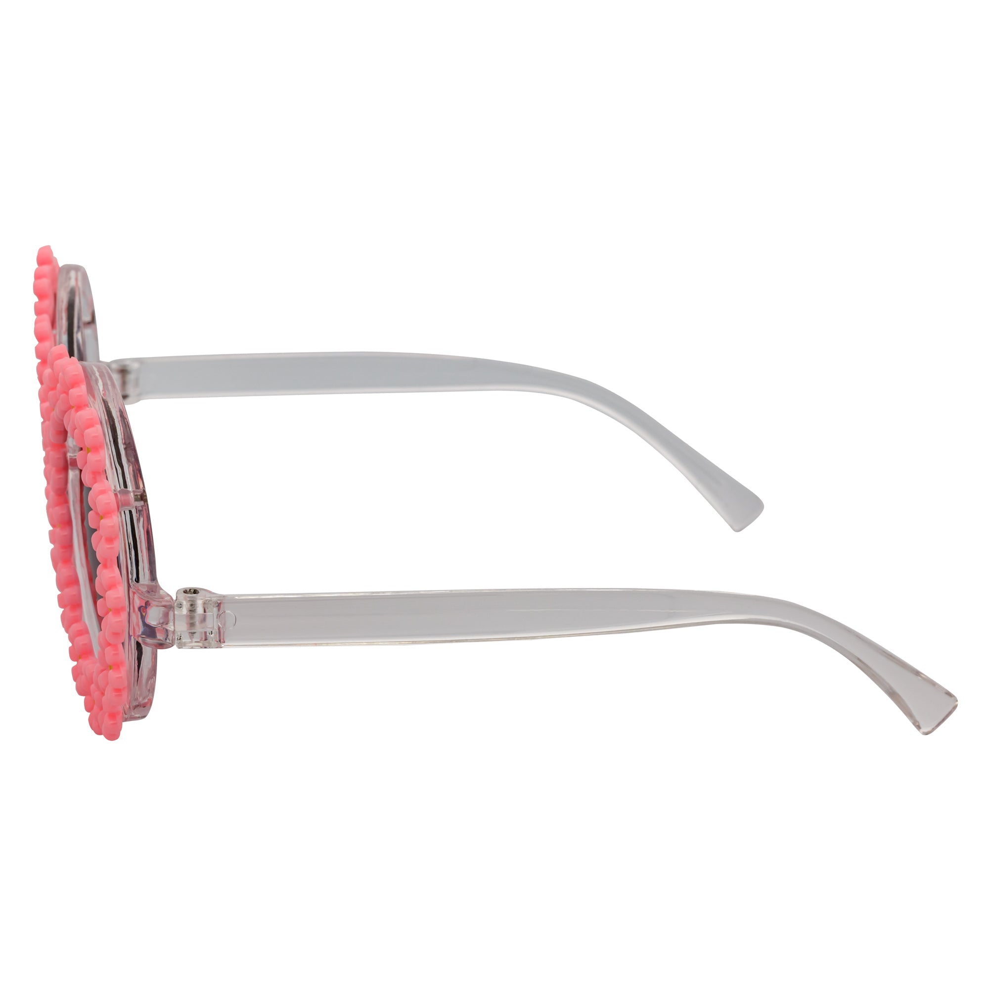 FLOWER LEI - Kids Small Round Flower Sunglasses Pink Lavender - Image 4