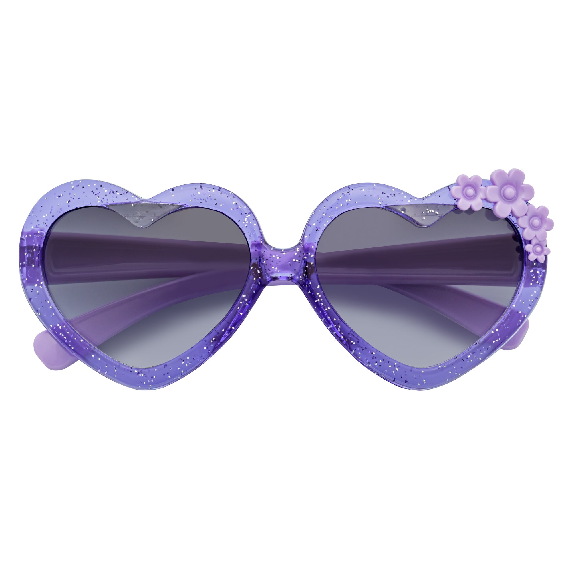 GLITTER HEART - Kids Glitter Heart Shaped Sunglasses Purple Lavender