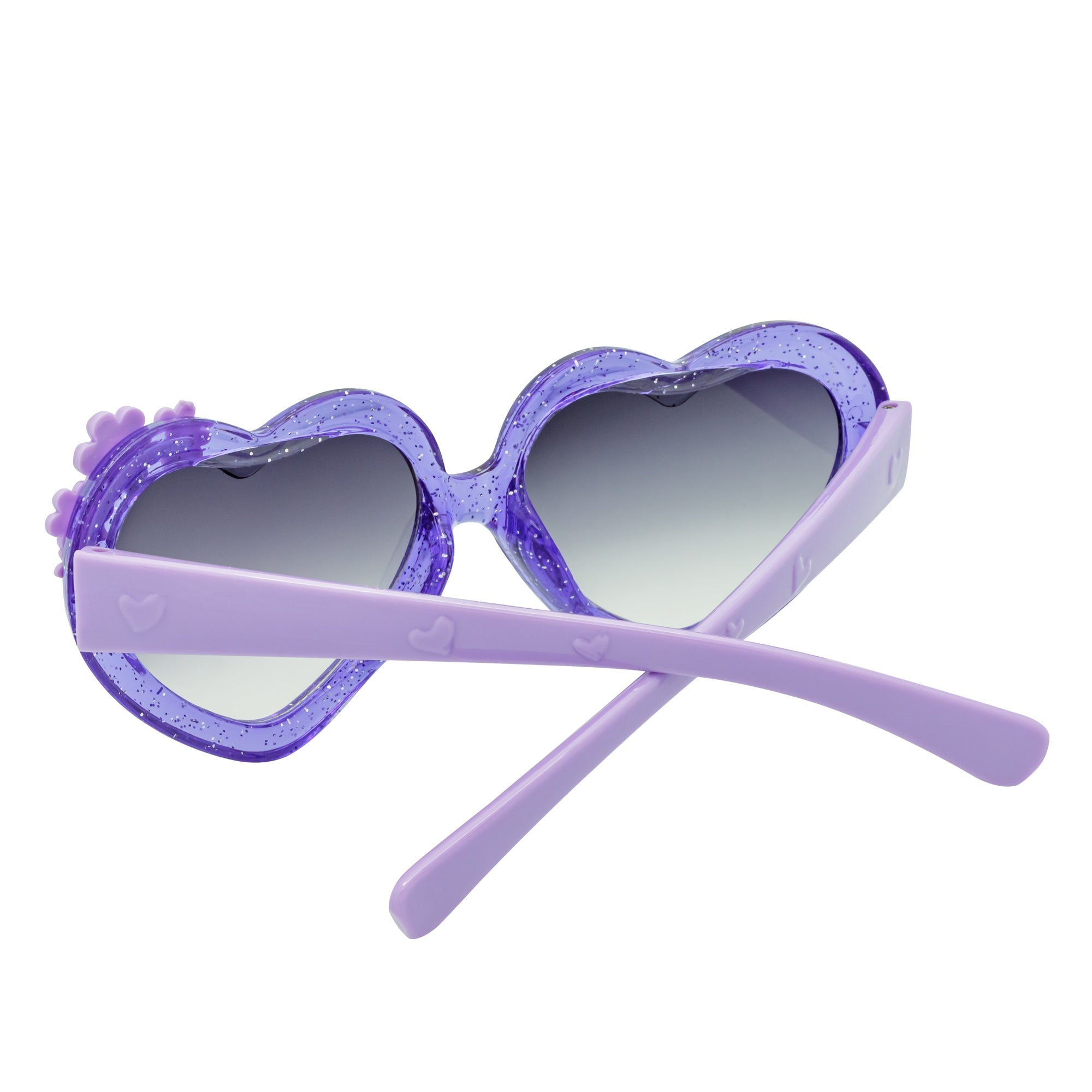 GLITTER HEART - Kids Glitter Heart Shaped Sunglasses Purple Lavender - Image 5