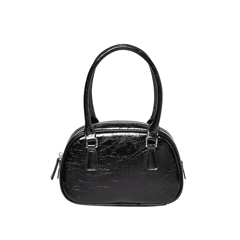 Harlow Glossy Mini Bowling Handbag - Image 6