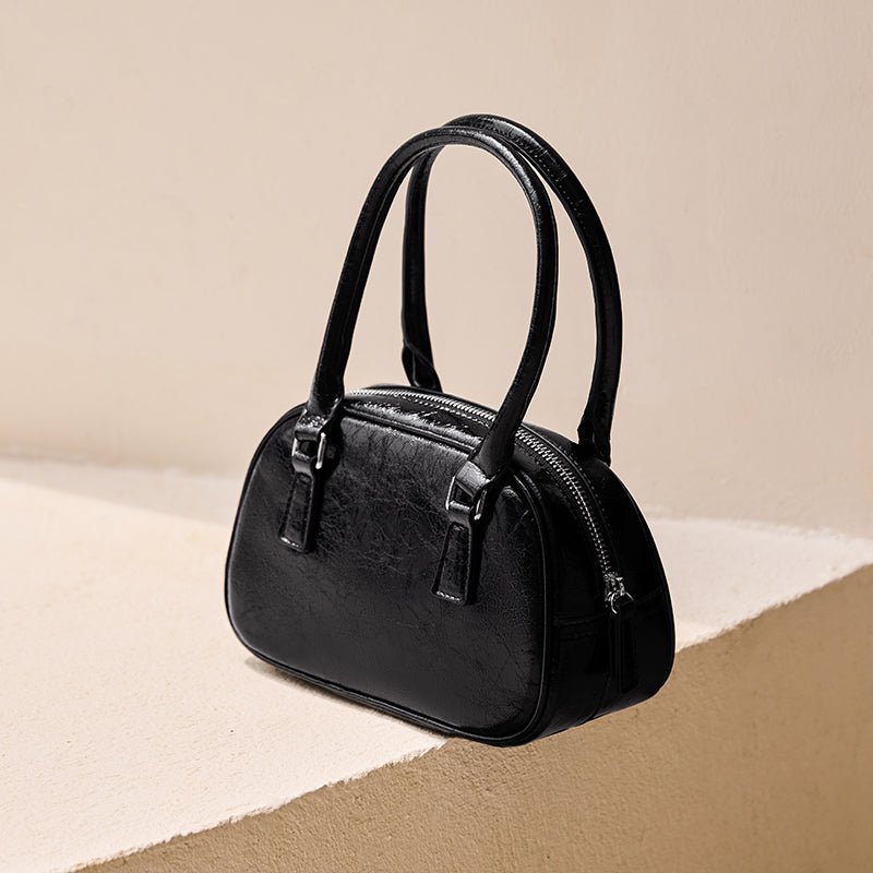 Harlow Glossy Mini Bowling Handbag - Image 2