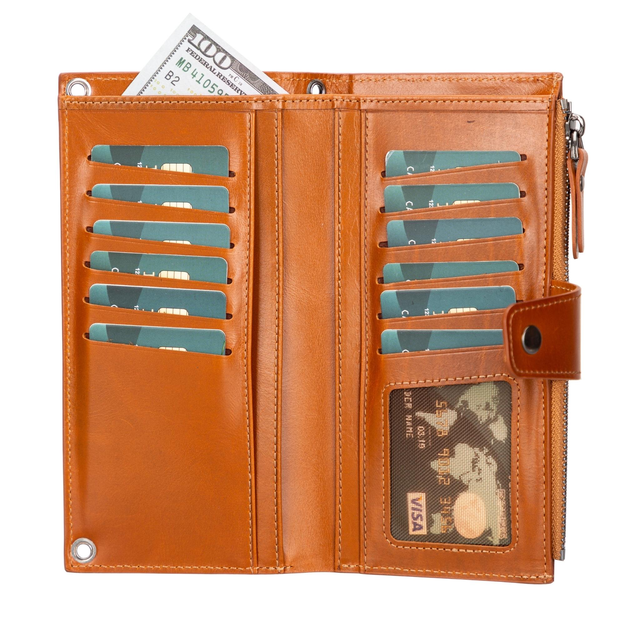 Kaycee Leather Women's Cell Phone Wallet with Strap - Image 2