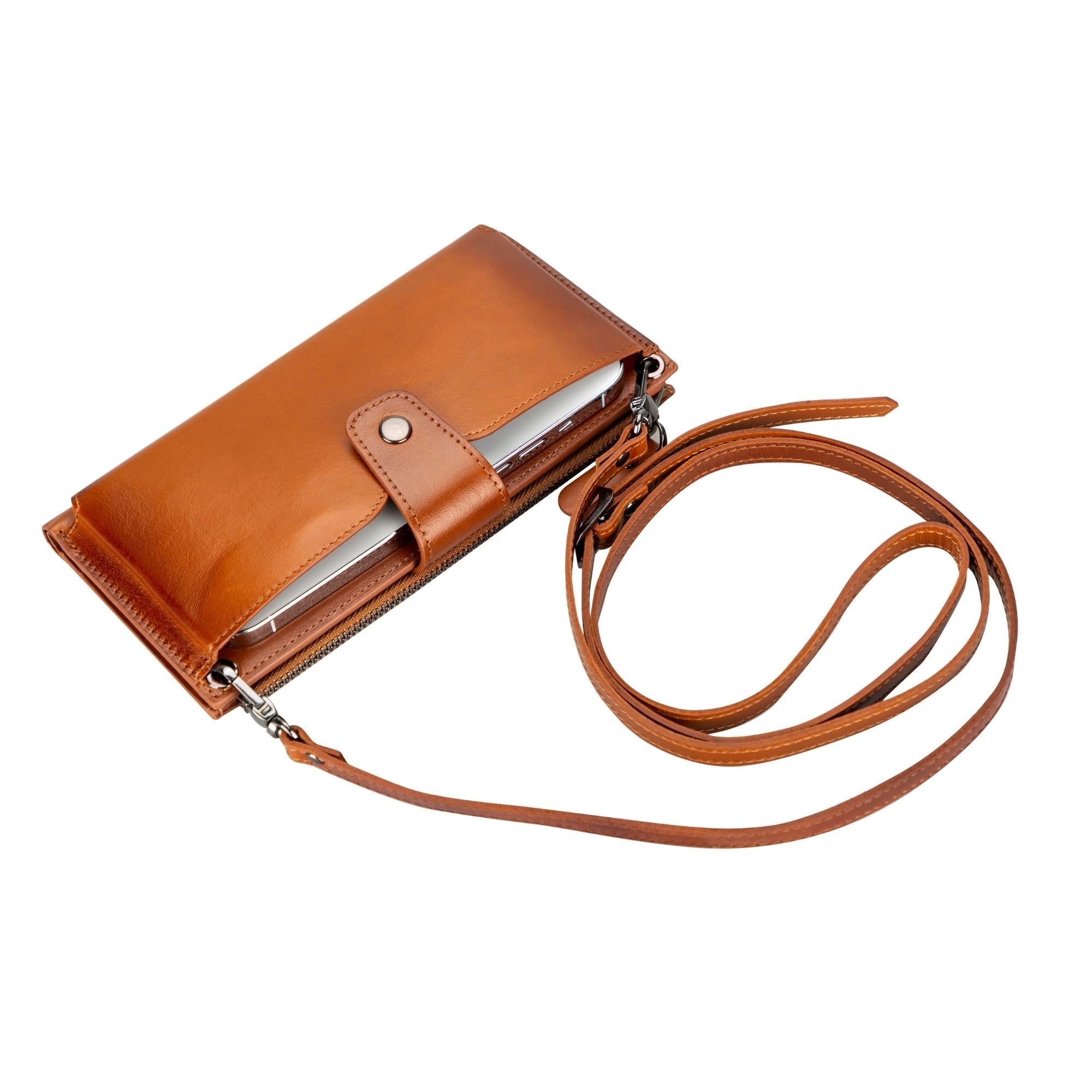 Kaycee Leather Women's Cell Phone Wallet with Strap - Image 4