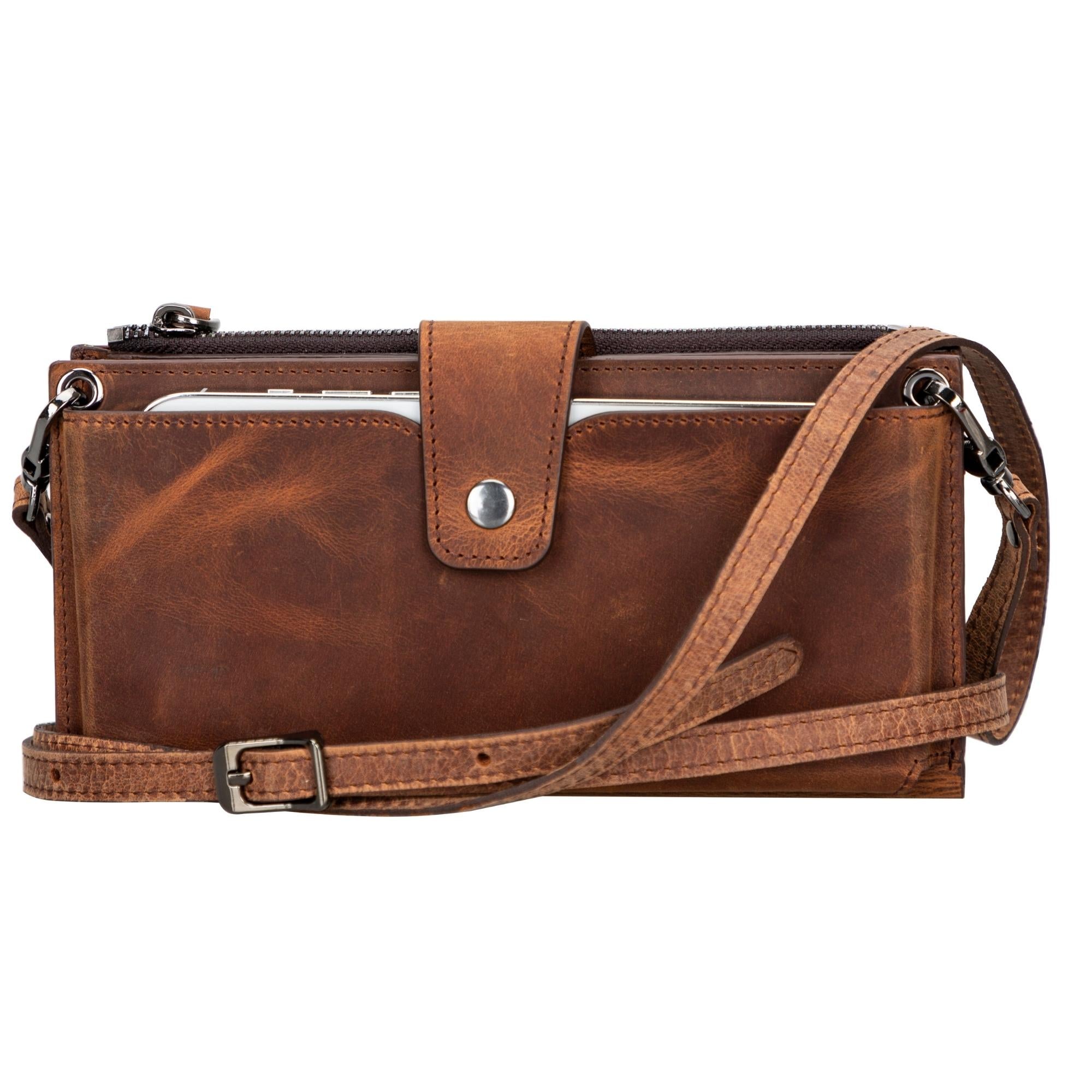 Kaycee Leather Women's Cell Phone Wallet with Strap - Image 10