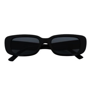 SLIM - Small Rectangle Sunglasses Gloss Black Smoke