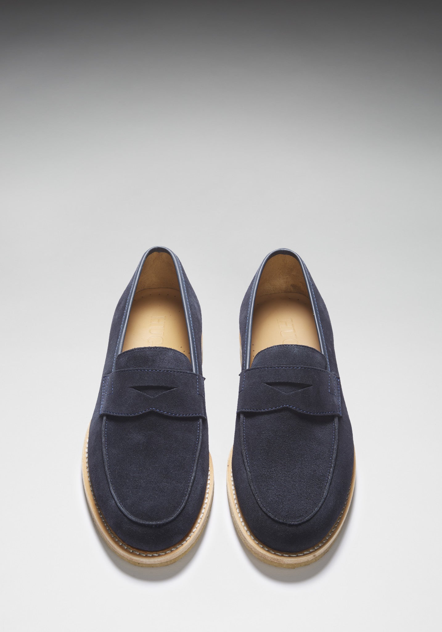 Blue Suede Loafers, Crepe Rubber Welted Sole - Image 3