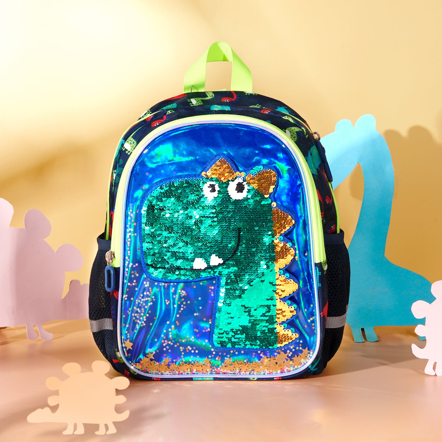 Dinosaur Kids Backpack Reversible Sequins - Image 3