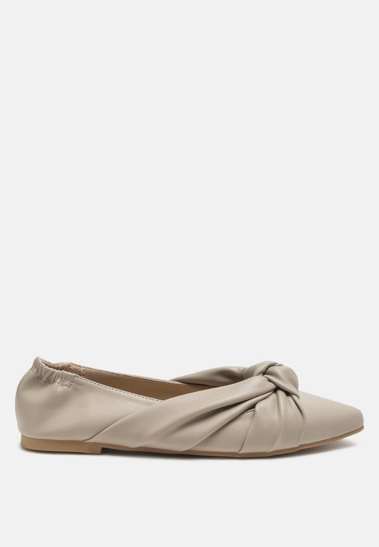 Norma Knot Detail Elasticated Ballet Flats - Image 7