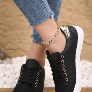 Harper Quilted Lace Up Sneakers