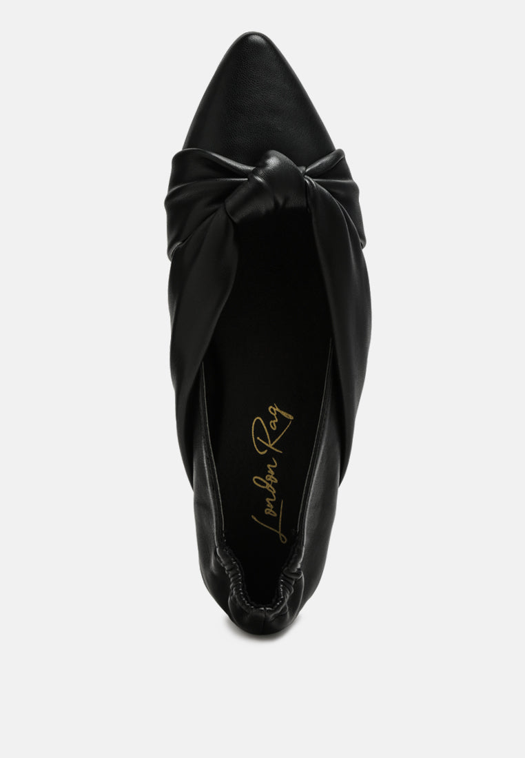 Norma Knot Detail Elasticated Ballet Flats - Image 4