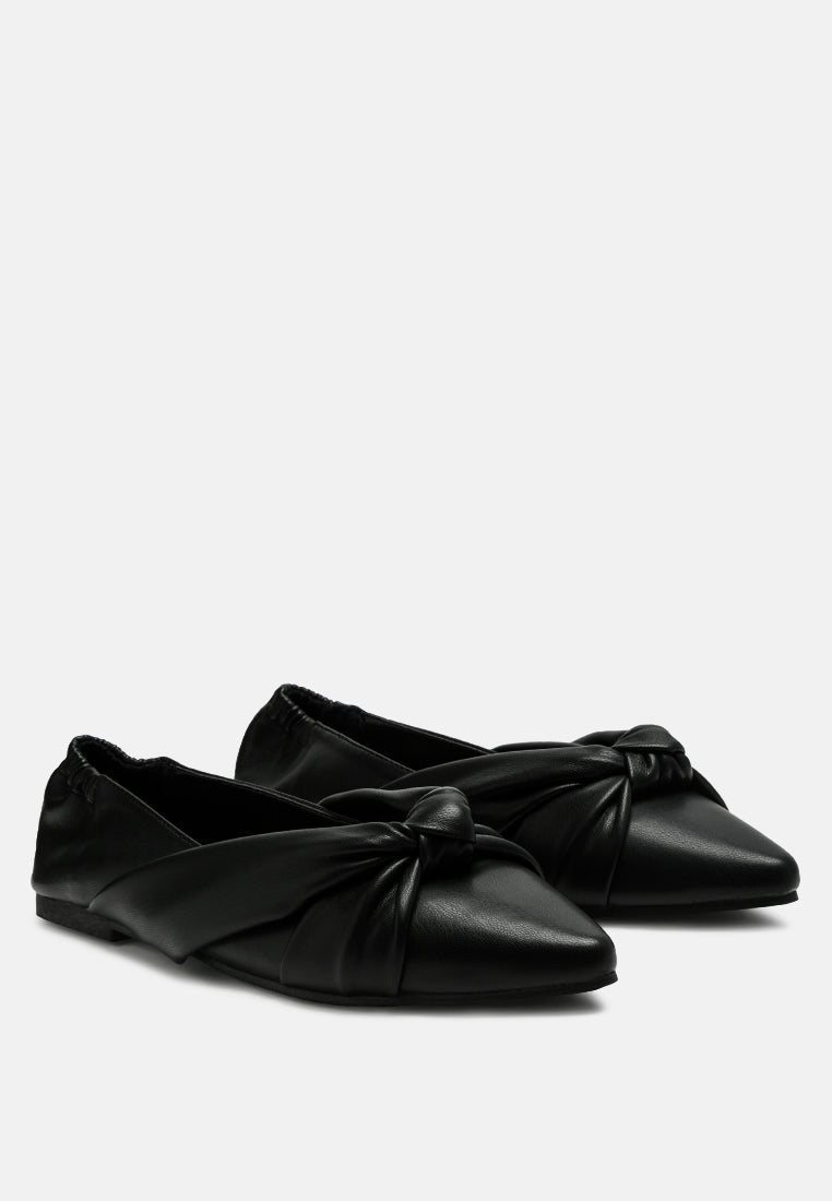 Norma Knot Detail Elasticated Ballet Flats - Image 2