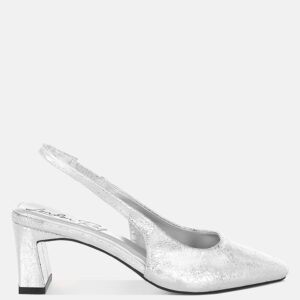 Amberin Crinkled Metallic Slingback Heels