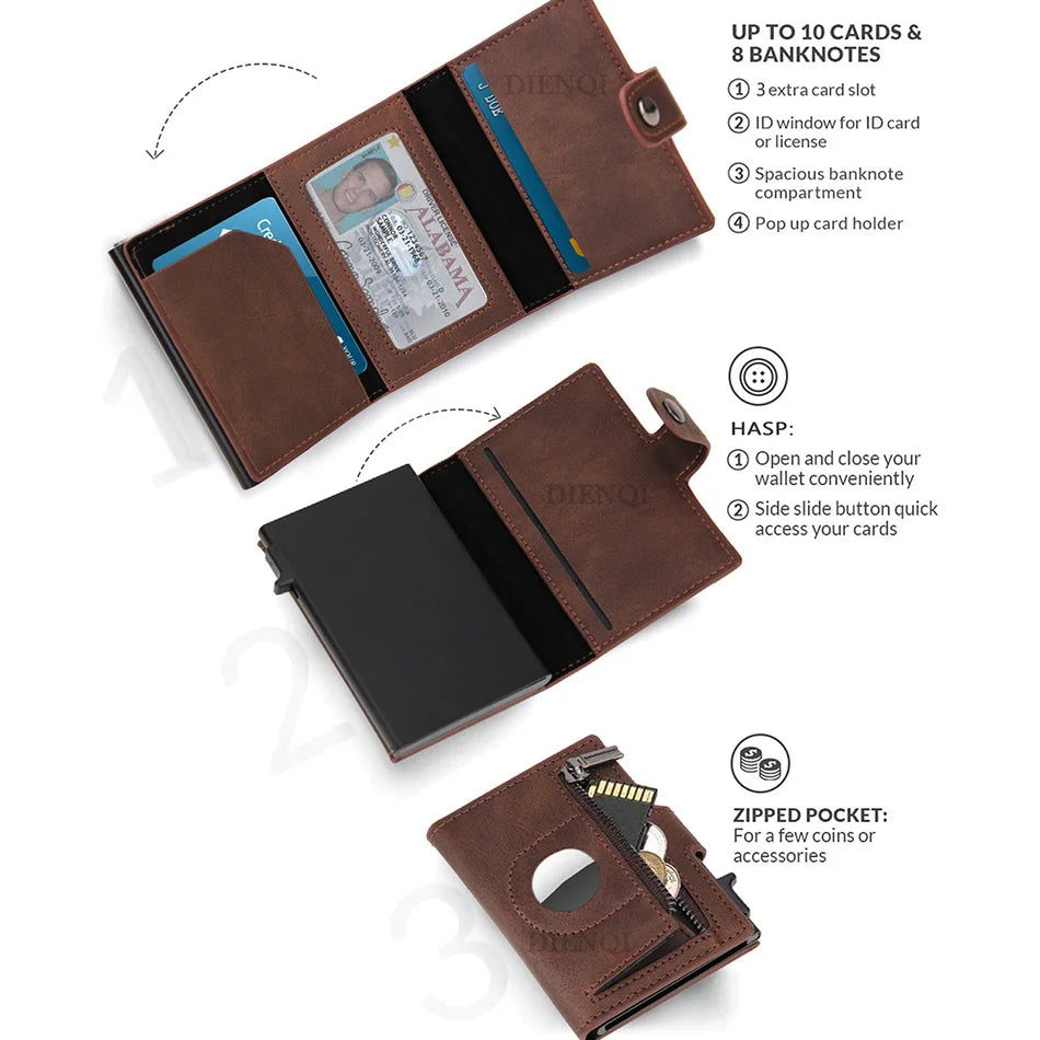 Anti-Theft RFID Wallet with Holder for Men (Brown) - Image 5