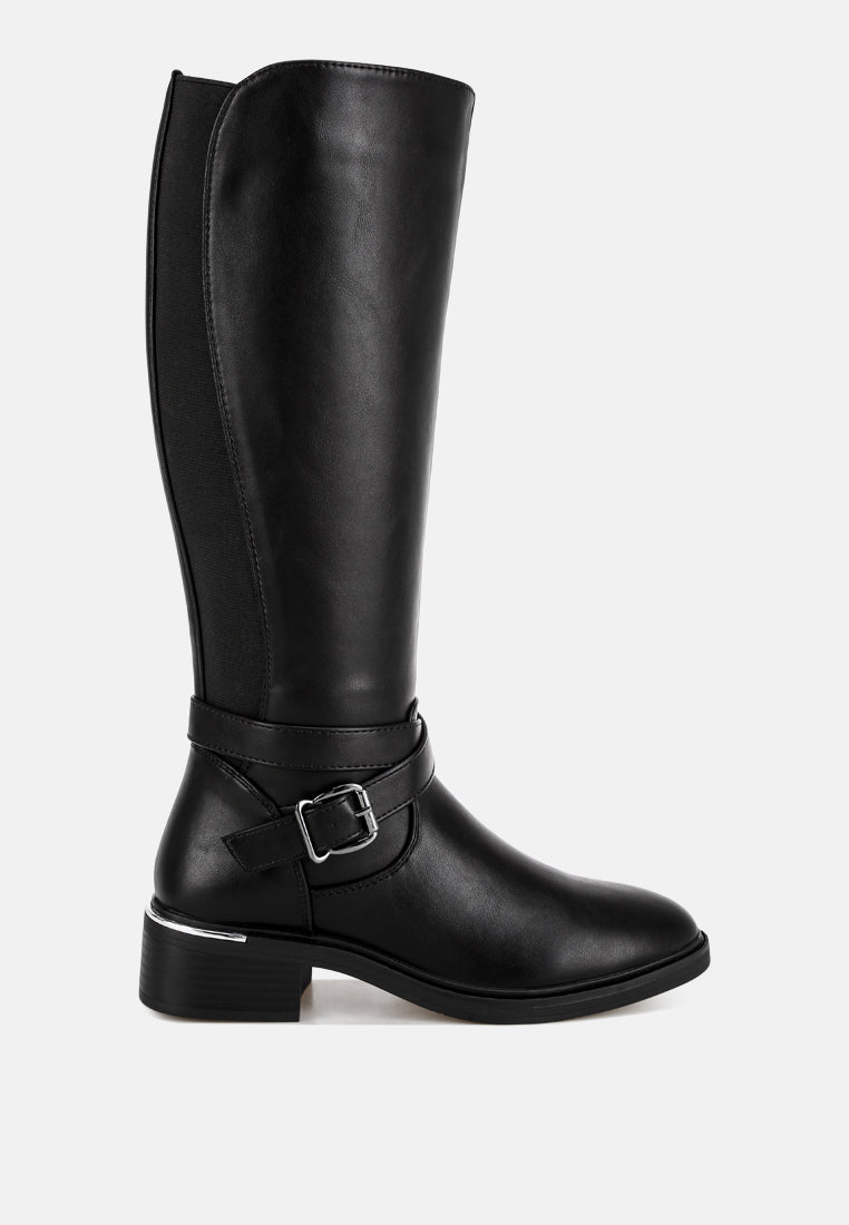 Basheba Buckle Strap Knee-High Boots - Image 9