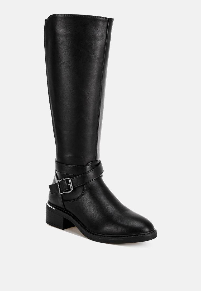 Basheba Buckle Strap Knee-High Boots - Image 3