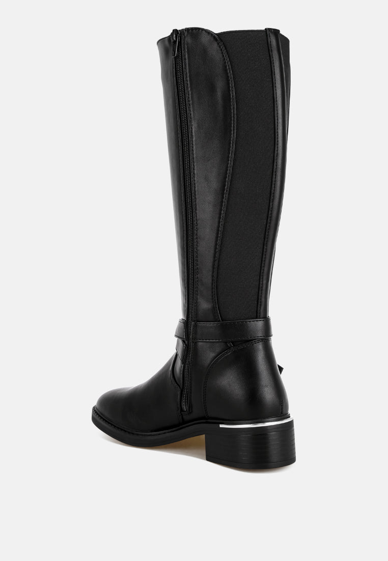 Basheba Buckle Strap Knee-High Boots - Image 4