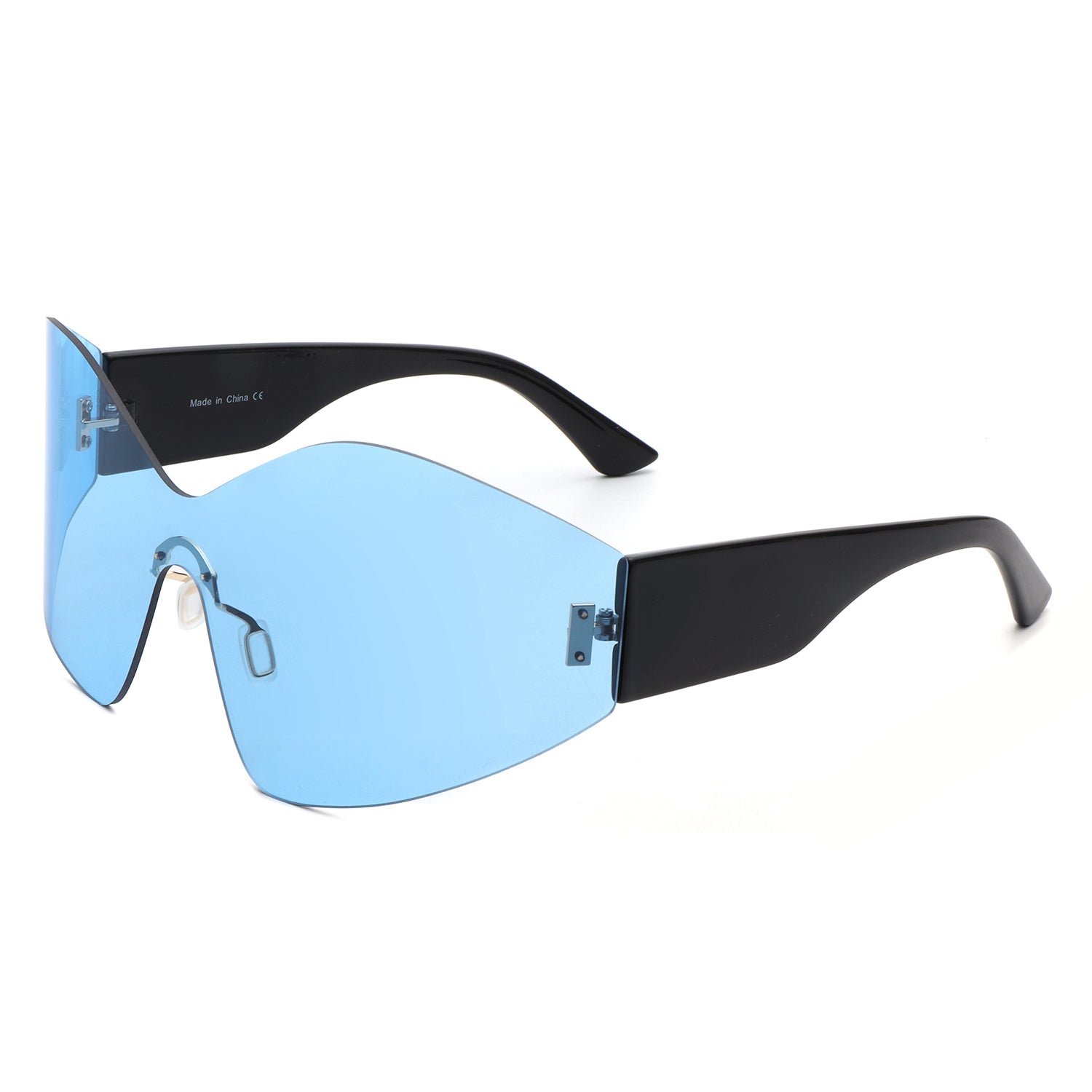 Electra - Oversized Rimless Wraparound Shield Sunglasses - Image 8