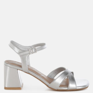 Edessa Metallic Ankle Strap Sandals