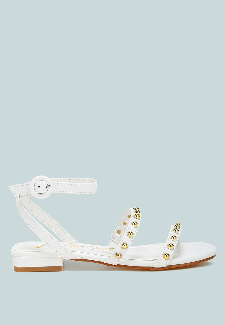 Flippity Studded Ankle Strap Flat Sandals - Image 8