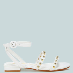 Flippity Studded Ankle Strap Flat Sandals