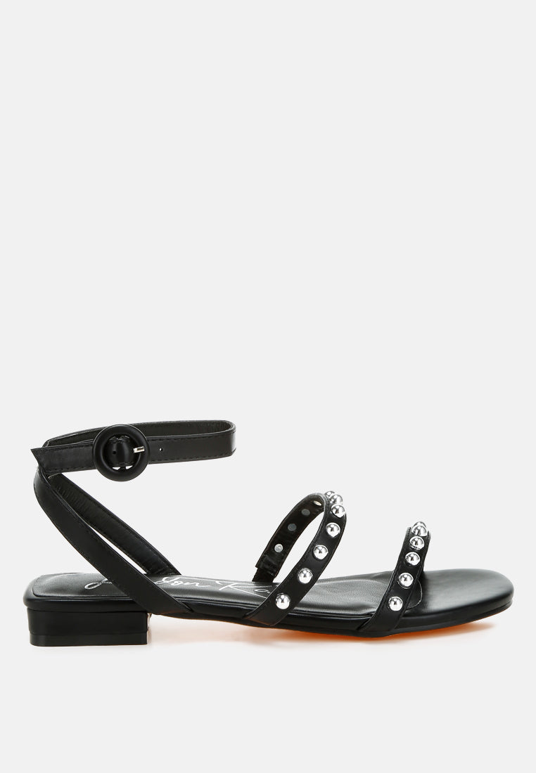 Flippity Studded Ankle Strap Flat Sandals - Image 33