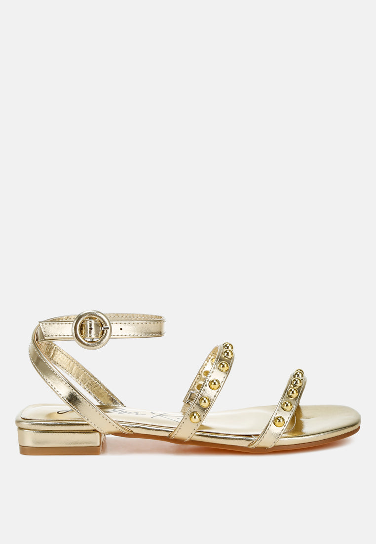 Flippity Studded Ankle Strap Flat Sandals - Image 27