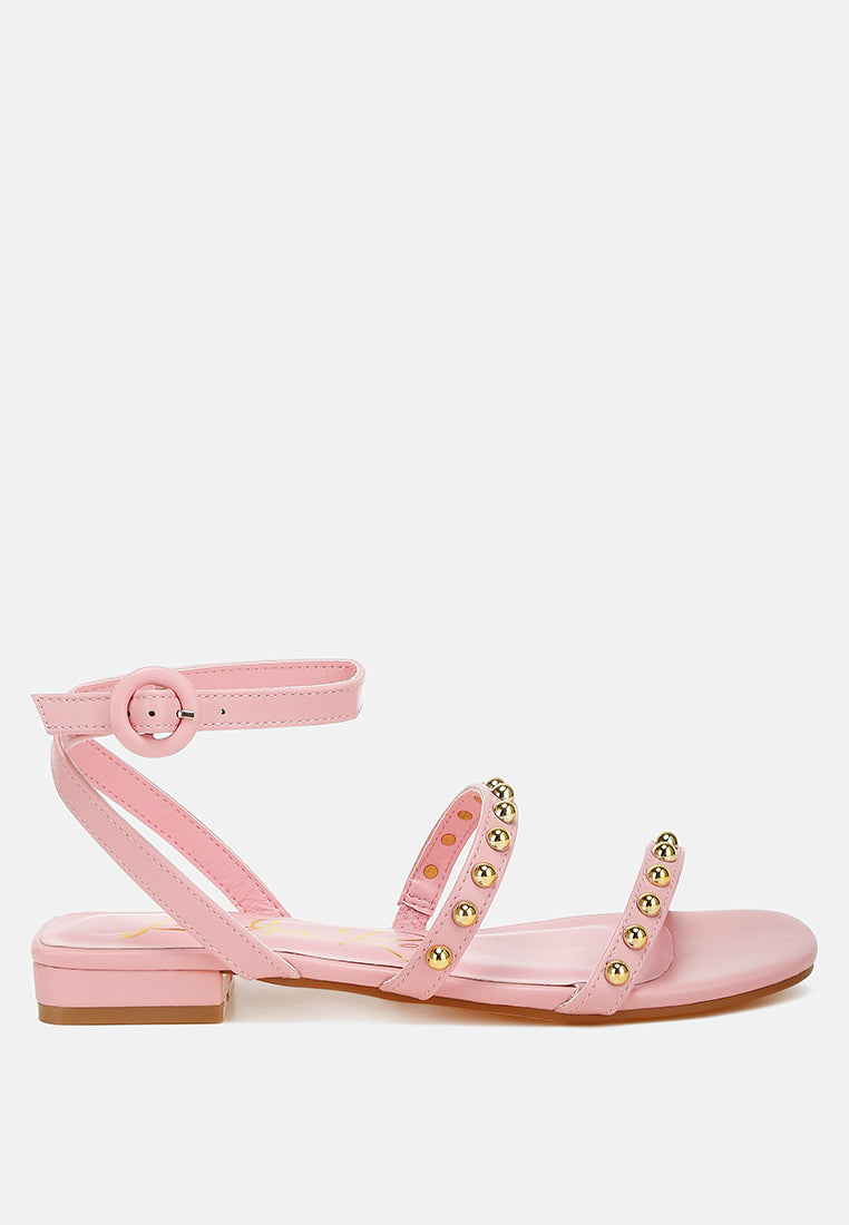Flippity Studded Ankle Strap Flat Sandals - Image 19
