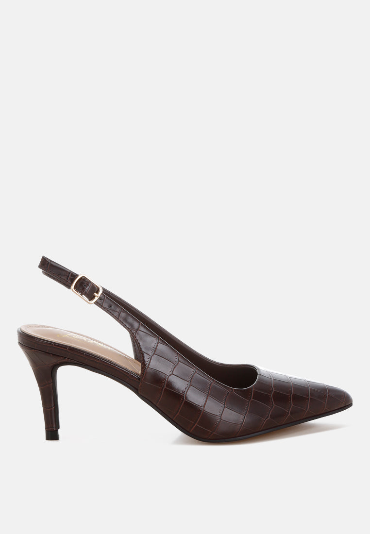 Halins Pointed Toe Slingback Heels - Image 8