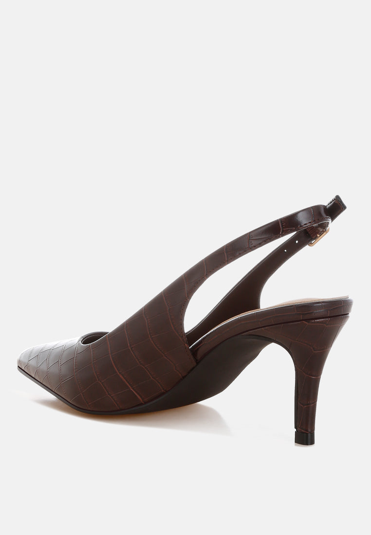 Halins Pointed Toe Slingback Heels - Image 4