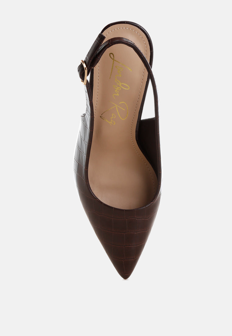Halins Pointed Toe Slingback Heels - Image 5