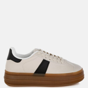 Knockout Faux Leather Lace-Up Sneakers